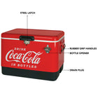Coffre à glace Coca-Cola, 54 L-Conception en acier inoxydable