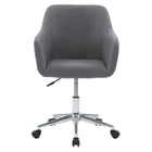 Chaise de travail rembourrée avec base chromée Marlowe de CorLiving - Gris-Base chromée à deux roulettes à cinq branches pour faciliter les mouvements