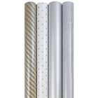 Jam Paper Papier emballage de première qualité, couleurs variées, Everything Silver, 4/paquet (368532534)-Papier d’emballage cadeau