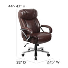 Flash Furniture - Fauteuil de direction à pivot, série Hercules pour tailles fortes, avec siège très large, brun (GO2092M1BN)-Bouton de réglage de la tension d'inclinaison