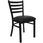 Flash Furniture – Chaise de restaurant en acier à traverses horizontales, noir, siège en vinyle noir (XUDG694BLADBLKV)-Capacité de poids de 500 lb