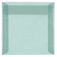 JAM Paper Enveloppes carrées translucides, 8,5 x 8,5 po, bleu océan, 50/paquet-Enveloppes en papier translucide bleu océan