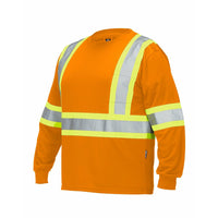 Forcefield - T-shirt de sécurité à manches longues, orange, très grand-Polyester de couleur orange