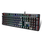 Adesso - AKB-650EB Clavier de jeu mécanique programmable RVB avec repose-mains magnétique amovible-Les commandes de frappe intégrées vous permettent de contrôler les effets spéciaux avec l'éclairage qui reflète la respiration avec la pulsation des LED