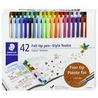 Staedtler - Feutres fins triplus - 0,3 mm - Couleurs assorties - Paquet de 42-Feutre à pointe poreuse pour l’écriture.