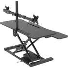 Rocelco - Élévateur de bureau électrique EDR de 37,4po avec portée verticale améliorée, AC-USB et support pour 2 moniteurs, Noir-Le système de levage électrique soulève jusqu'à 33 livres