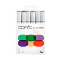 Copic - Sketch marqueurs à encre à double pointe - tons secondaires - lot de 6-cohérence et qualité des couleurs
