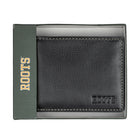 Roots - Portefeuille mince à deux volets pour hommes avec poche zippée - Noir-1 compartiment à monnaie zippé