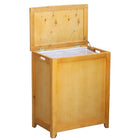 Oceanstar – Panier à linge rectangulaire en bois RHP0109N, doublure intérieure avec sac, fini naturel-Le panier à linge est doublé d’un sac de toile