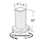 Azar Displays – Présentoir rotatif de comptoir à panneaux perforés sur 4 côtés, 12 x 4 x 4 (po), rouge (700220-RED)-12 haut. x 4 larg. x 4 prof. (po)