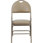 Flash Furniture – Chaise pliante en métal HERCULES grande capacité à poignée, 3 barreaux, vinyle beige (HAMC705AV3BGE)-Chaise pliante en métal rouge rembourrée