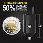 Mini chargeur Scosche certifié PowerVolt 30 watts USB-C pour l’auto-Étiquette amovible en tissu facile à enlever
