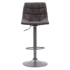 CorLiving - Tabouret de bar carré touffeté Palmer réglable tapissé gris - lot de 2-Siège incurvé touffeté pour le style et le confort