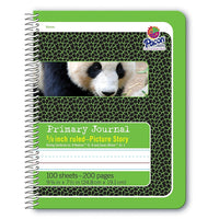 Pacon Composition Carnet reliure Spirale 5/8 po Jugé avec Photo de l'Histoire de l'Espace Vert/Panda, Paquet de 6 (PAC2434)-Parfait pour la prise de notes interactive.