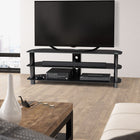 CorLivingMC - Meuble pour téléviseur jusqu’à 60 po TRL-501-T de la collection Laguna, noir satiné-Tablettes ouvertes pouvant accueillir une barre de son