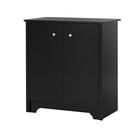 South Shore – Petite armoire de rangement à 2 portes, collection Vito, noir (10329)-Derrière les portes : 2 espaces de rangement séparés par 1 tablette réglable