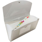 JAM Paper Chemise-accordéon, 13 pochettes, fermeture bouton/ficelle, format chèque 5 x 10,5 po, gris fumée, 2/pqt (221618981z)-Gris