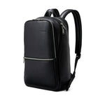 Samsonite Classic Leather Sac à Dos Mince 14.1", Noir-Noir, cuir pleine fleur