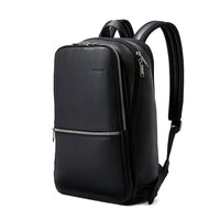 Samsonite Classic Leather Sac à Dos Mince 14.1", Noir-Noir, cuir pleine fleur