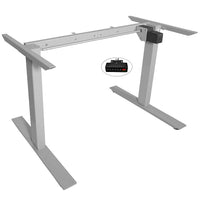 AnthroDesk – Support de bureau debout électrique, argent (SMP-1000S)-Support de bureau debout à hauteur réglable avec contrôles haut/bas et options de hauteurs préréglées programmables
