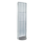 Azar Displays – Prés sol panneau perforé, 2 côtés, 16 larg. x 60 prof. po, filières C, bs rotat 16 po, transparent (700256-CLR)-Comprend une bande d’affichage en acrylique et des filières en C d’une largeur de 5 po faisant toute la longueur de chaque côté et est supporté par une base rotative de 16 po en métal