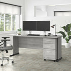 Bush Business Furniture - Bureau d'ordinateur 72 po l avec classeur mobile à 3 tiroirs Studio A - gris platine-Le plateau durable peut facilement supporter un ordinateur, des livres et d'autres fournitures de bureau pour un poids supporte de 200 lb