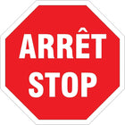 SCN Industrial - Enseigne « Arrêt / Stop », 24po x 24po, Aluminium, Bilingue Avec Pictogramme-Type d'affichage Boulonné