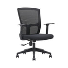 Brassex - Chaise de bureau Baker, noir-Le design ergonomique comprend une assise en mousse haute densité et des accoudoirs fixes pour soutenir votre corps même pendant les journées les plus longues
