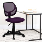 Flash Furniture - Chaise fonctionnelle sans accoudoirs, dossier mi-dos, avec mailles, WA-3074-PUR-GG, violet-Siège pivotant