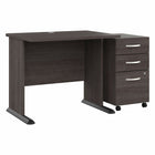 Bush Business Furniture - Petit bureau d'ordinateur 36 po l avec classeur mobile à 3 tiroirs Studio A - gris orage-L'ensemble comprend : un petit bureau d'ordinateur 36 po L et un classeur mobile à 3 tiroirs