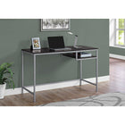 Monarch Specialties - 7369 Bureau 48 po L - Espresso/Metal Argent-Étagère ouverte suspendue ci-dessous pour un rangement supplémentaire