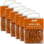 JAM Paper – Trombones standard, orange, 6 paquets de 100, total de 600 (42186870g)-Orange