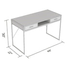 Safdie & Co. 48L Bureau - Métal Noir - Bois Brun Foncé Récupéré 2 Tirroirs 1 Étagère-Marron foncé / noir