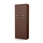South Shore ? Armoire de rangement Axess, cerisier royal (7146971)-Poignées en plastique au fini gris mat métallisé
