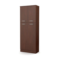 South Shore ? Armoire de rangement Axess, cerisier royal (7146971)-Poignées en plastique au fini gris mat métallisé