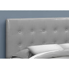 Monarch Specialties - 6001Q Lit Queen Tete De Lit Simili - Cuir Gris-Fabriqué avec un cadre en bois pour la durabilité et la stabilité