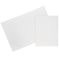 JAM PaperMD – Chemises au fini lin à 2 pochettes, blanc, 25/paquet-Chemises blanches au fini lin