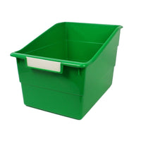 Romanoff Shelf File avec porte-étiquette Wide Green - Paquet de 3-Le fichier Wide Shelf peut stocker encore plus de livres ou de magazines de votre classe