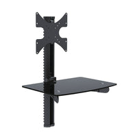 Plateau unique TygerClaw (LCD84111BLK)-Simple étagères à DVD en verre noir et support de téléviseur