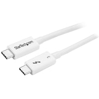 StarTech.com - Câble Thunderbolt 3, 40 Go/s, 1,2 pi, blanc (TBLT3MM1MW)-Compatible avec Thunderbolt, USB et appareils DisplayPort
