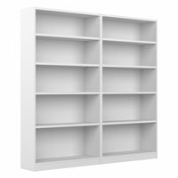 Bush Furniture - Bibliothèque à 5 tablettes Universal UB003PW - blanc pur - ensemble de 2-Stratifié sur bois composite