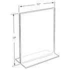 Azar Displays – Porte-affiche vertical recto/verso en acrylique sur pied, 17 x 11 po, transparent, 10/paquet (152708)-Présentez des renseignements importants de deux angles distincts