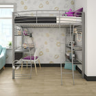 Lit mezzanine double Studio - Argenté-8