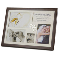 Elegance – Cadre photo pour collage Wedding Day avec ornements en cœur (64851)-Cadre photo pour bureau