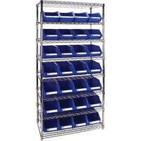 Kleton - Étagères Robustes En Treillis Métallique Avec Bacs De Rangement, Tiers 8, 36po La X 74po H X 18po P-Profondeur 18po