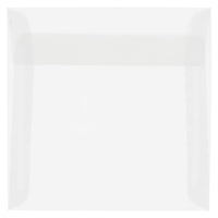 JAM Paper Enveloppes carrées translucides de 5,5 po, ton clair, 50/paquet-Enveloppes en papier translucide clair
