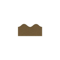 Pacon Corporation Bordette 37026 50' X 2,25" Bordure décorative unie festonnée, brun-Bordure ondulée 3D pré-festonnée