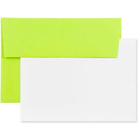 Jam Paper Ensemble de correspondance Brite Hue de 100 cartes et enveloppes de format A7, lime éclatant, 100/pqt-Lime éclatant