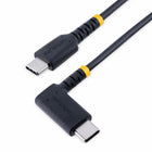 StarTech - Câble de charge USB-C vers USB-C coudé 60 W de 3 pi - Noir-Connectors: 1 x 24-pin USB 2.0 Type-C (Connector A), 1 x 24-pin USB 2.0 Type-C (Connector B)