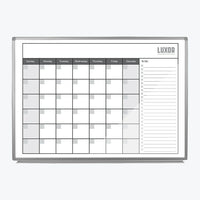 Luxor - Calendrier mensuel à effacement à sec, 48 po x 36 po (WB4836CAL)-La surface du tableau blanc en acier peint résiste aux fantômes et aux taches